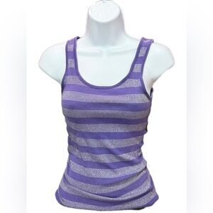 Fitted Purple and Gray Sleeveless Tank Top